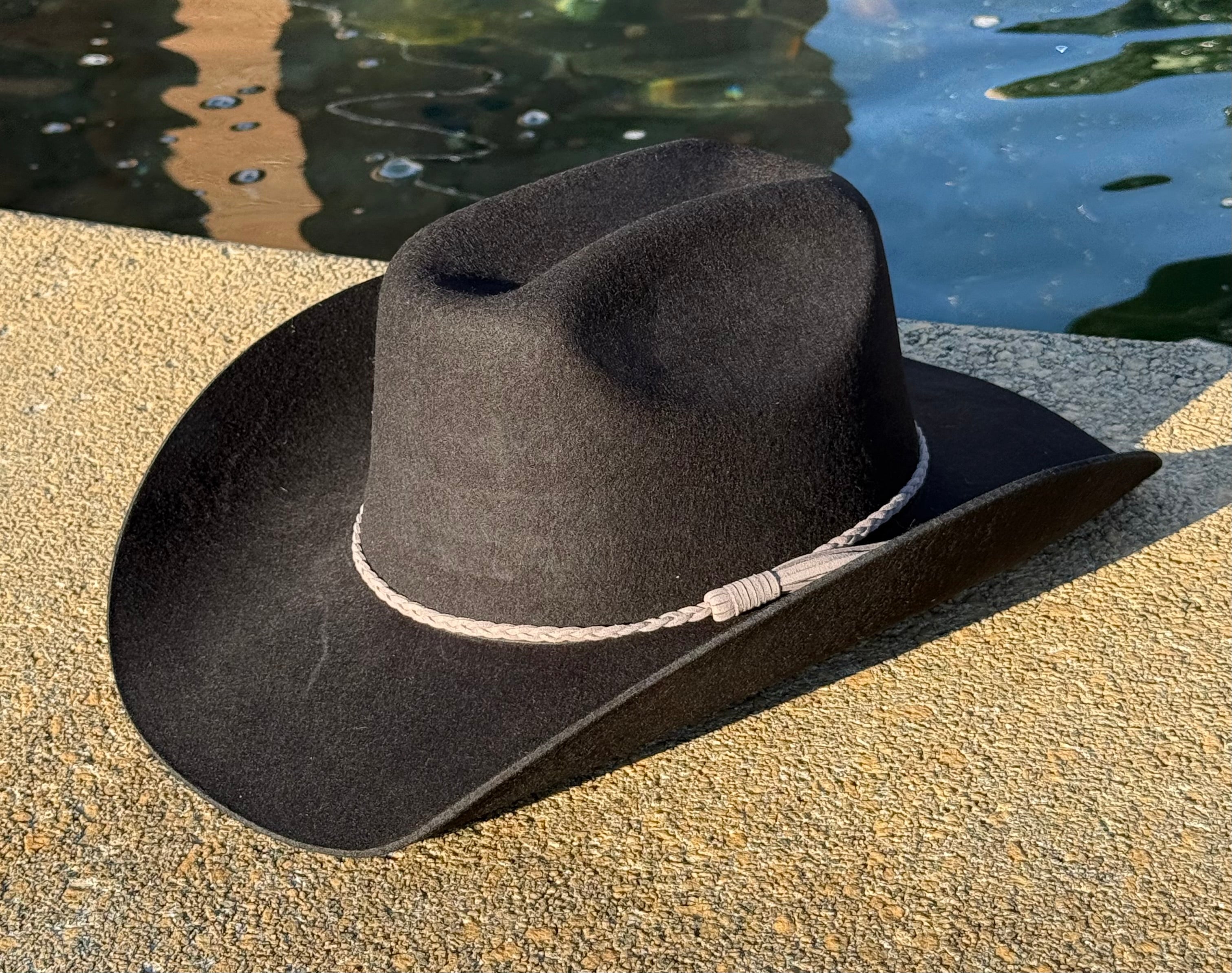 100% Wool Cowboy Hat Solid, Solid Cowboy Hat for Burning-12