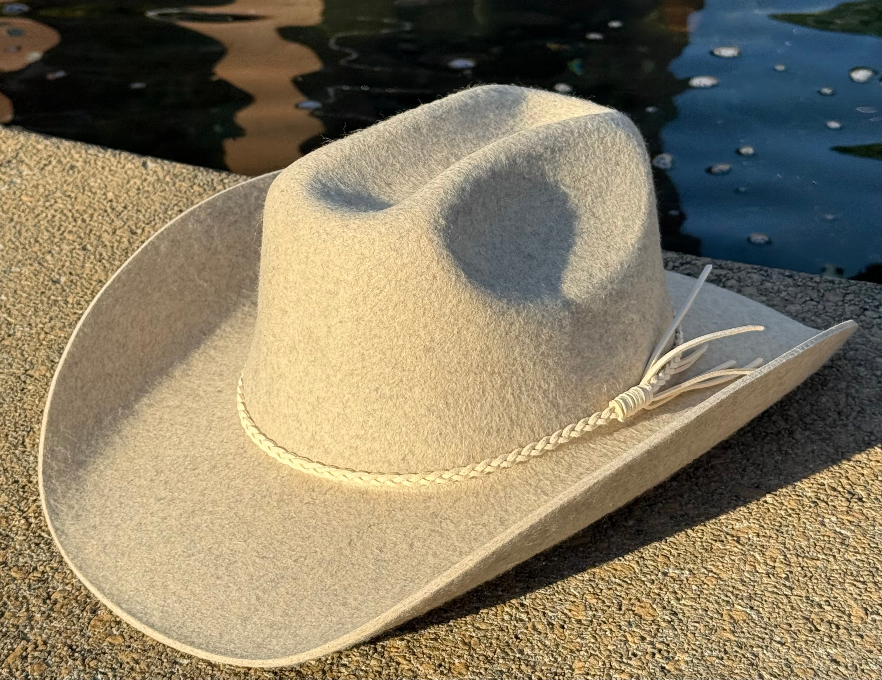 100% Wool Cowboy Hat Solid, Solid Cowboy Hat for Burning-14
