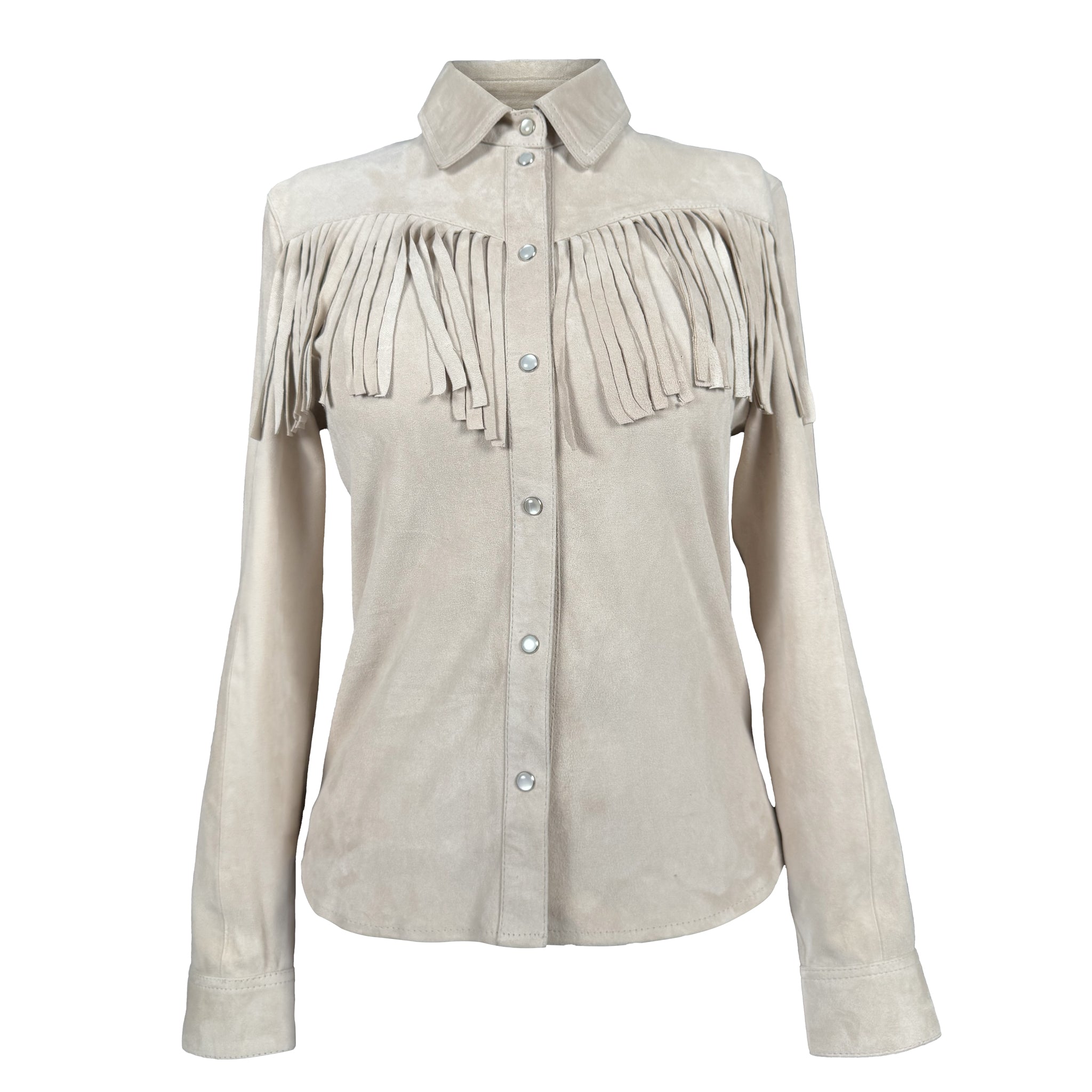 Western Fringe Suede Shirt