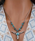 WESTERN THEME LONGHORN PENDANT NECKLACE